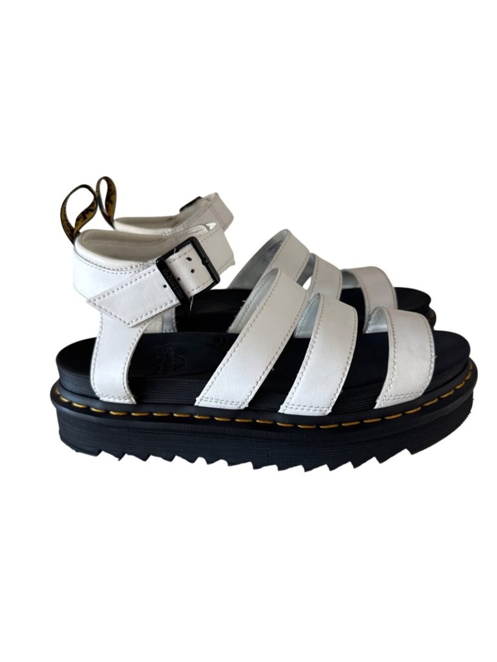 Dr. Martens Blaire White Leather Gladiator Sandals Adjustable Strap Womens US 9